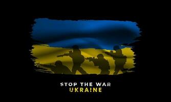 Pare a guerra dentro Ucrânia. ucraniano país símbolos dentro azul amarelo ua nacional cores em branco fundo. vetor