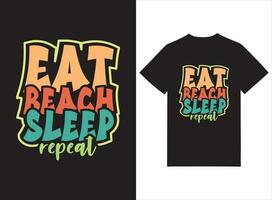 comer de praia dormir repetir verão t camisa Projeto vetor