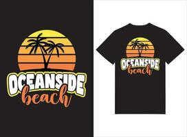 oceanside de praia impressão pronto de praia tema t camisa Projeto vetor