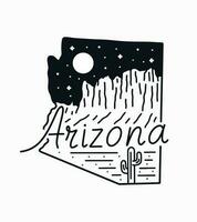 Arizona deserto vetor mono linha ilustração