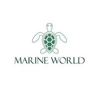 marinho mundo vetor logotipo Projeto. tartaruga logotipo. oceano mundo logotipo modelo.