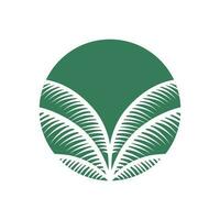 abstrato Palma folhas círculo vetor ícone Projeto. limpar \ limpo verde logotipo Projeto.