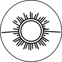 Sol ícone Preto linha desenhando ou rabisco logotipo luz solar placa símbolo clima elemento vetor ilustração