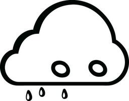 nuvem ícone esboço placa nuvens desenhar Preto linha símbolo gráfico Projeto clima previsão rabisco estilo vetor ilustração