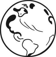 eco terra planeta ícone rabisco Preto círculo do globo mundo meio Ambiente dia mão desenhar esboço logotipo conceito vetor ilustração