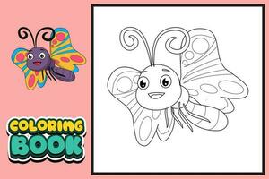 coloração livro para crianças insetos vetor