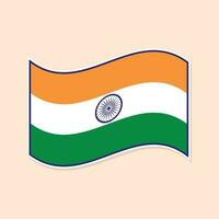 tricolor Índia independência dia bandeira adesivo vetor