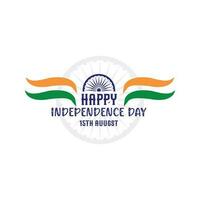 feliz independência dia Índia tricolor fita bandeira vetor