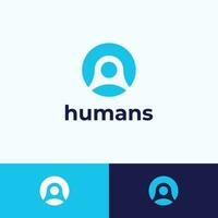 simples humano logotipo, pontos conceito vetor