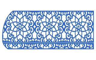 decorativo azul padrões, islâmico, floral e geométrico modelo para cnc laser corte vetor