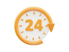 24 hora serviço ícone vetor 3d