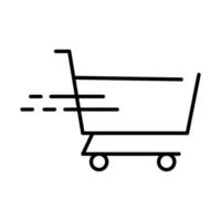 ícone de estilo de linha de carrinho de compras vetor