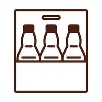 garrafas de cerveja no cesto de bebidas estilo linha internacional dia vetor