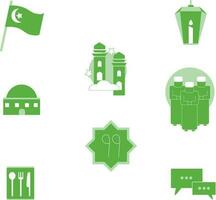 ícone de celebração islâmica árabe do ramadã ícone de estilo de silhueta vetor
