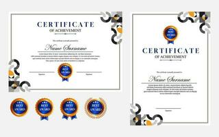 moderno simples certificado Projeto a4 geométrico luxo certificado vetor