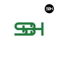 carta sbh monograma logotipo Projeto vetor
