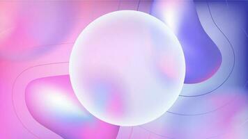 3d vidro morfismo fundo com holograma blob forma. futurista círculo esfera geométrico apresentação Projeto. abstrato criativo gradiente borrão modelo com limpar \ limpo morfismo de vidro e linhas quadro, Armação vetor