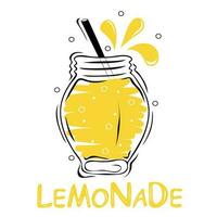 limonada dentro a vidro jar. saudável Comida poster. refrescante bebidas vetor