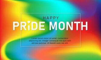 feliz orgulho mês papel texto em arco Iris gradiente fundo. humano direitos ou diversidade conceito. lgbt evento bandeira Projeto vetor