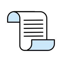 linha de documento em papel e ícone de estilo de preenchimento vetor