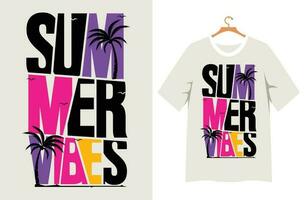 design de camiseta de vibes de verão vetor