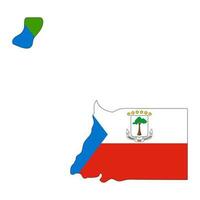 equatorial Guiné mapa silhueta com bandeira isolado em branco fundo vetor