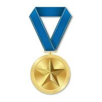medalha de ouro com ilustração de estrelas de formas geométricas vetor