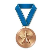 medalha de bronze com ilustração de estrelas de formas geométricas vetor