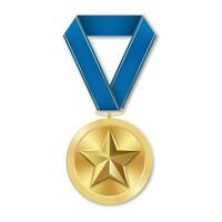 medalha de ouro com ilustração de estrelas de formas geométricas vetor