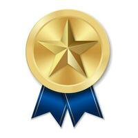 medalha de ouro com ilustração de estrelas de formas geométricas vetor