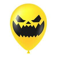 dia das Bruxas amarelo balão ilustração com assustador e engraçado face vetor