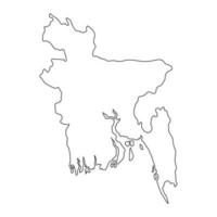 mapa altamente detalhado de bangladesh com bordas isoladas no fundo vetor