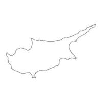 mapa de Chipre altamente detalhado com bordas isoladas no fundo vetor
