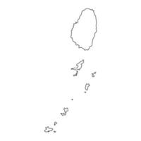mapa altamente detalhado de São Vicente e Granadinas com bordas isoladas no fundo vetor