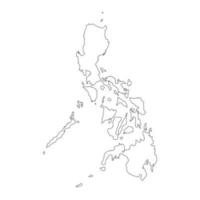 mapa altamente detalhado das Filipinas com bordas isoladas no fundo vetor