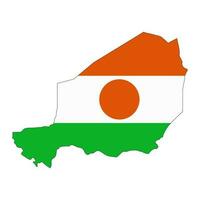 Níger mapa silhueta com bandeira isolado em branco fundo vetor