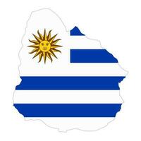 Uruguai mapa silhueta com bandeira isolado em branco fundo vetor