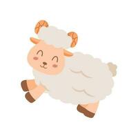 fofa ovelha mascote desenho animado ilustração. fofa animal personagem para berçário, mascote, eid al-adha elemento Projeto vetor