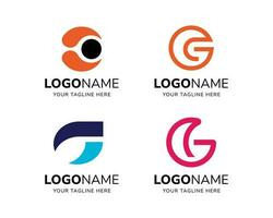 vetor conjunto abstrato carta g logotipo ícone logotipo Projeto modelo