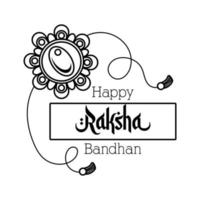 estilo de linha de acessórios de pulseira de flores feliz raksha bandhan vetor