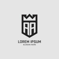 inicial aa logotipo escudo forma, criativo esport logotipo Projeto vetor