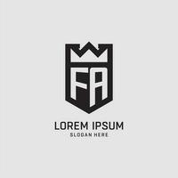 inicial fa logotipo escudo forma, criativo esport logotipo Projeto vetor