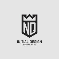 inicial nq logotipo escudo forma, criativo esport logotipo Projeto vetor