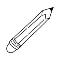 ícone de estilo de linha de material escolar de lápis vetor