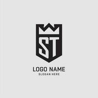 inicial st logotipo escudo forma, criativo esport logotipo Projeto vetor