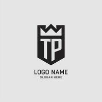inicial tp logotipo escudo forma, criativo esport logotipo Projeto vetor
