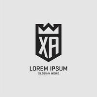 inicial xa logotipo escudo forma, criativo esport logotipo Projeto vetor