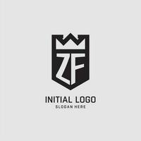 inicial zf logotipo escudo forma, criativo esport logotipo Projeto vetor