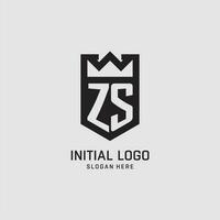 inicial zs logotipo escudo forma, criativo esport logotipo Projeto vetor