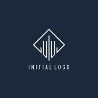 uu inicial logotipo com luxo retângulo estilo Projeto vetor